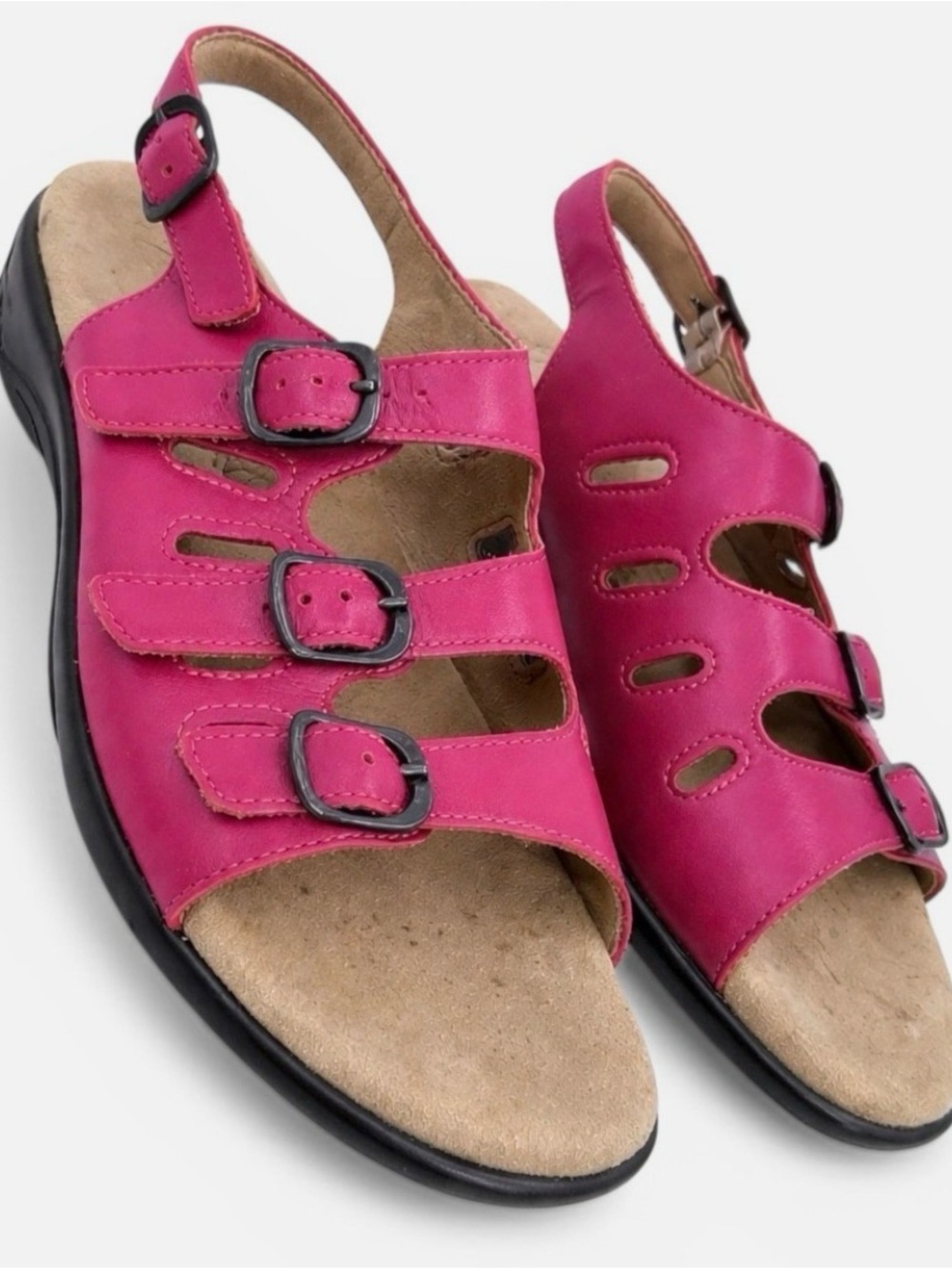 SAS Mystic Web Pink Strappy Slingback Comfort Sandal Shoes Sz 11.5 M